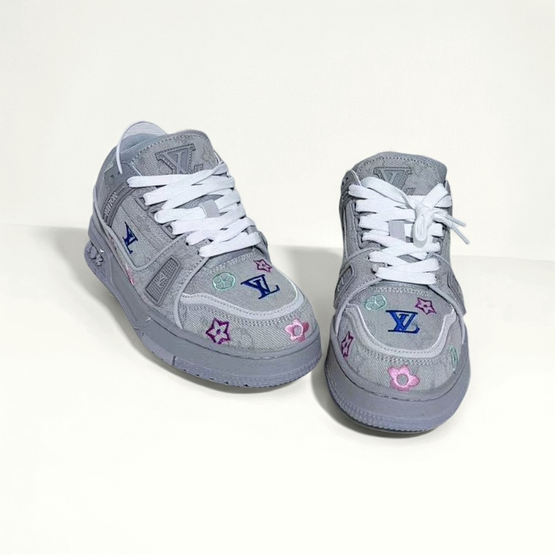 Designer Shoes 2025 New Style denim embroidered sneakers for both men and women, fashionable and versatile, trendy sneakers free shipping