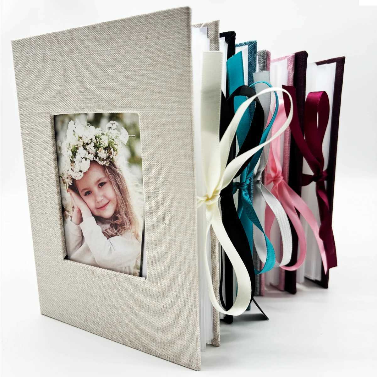 1pcs 4x6 Small Photo Album Capable of Holding 100 Photos Mini Baby Album Linen Cover Gift Wedding Family Album Z250729