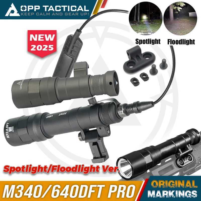 640DFTM340DFT Tactical Flashlight Scout Light Turbo Spotlight Floodlight Version Fit 20mm Rail Airsoft Rifle Accessories R250728