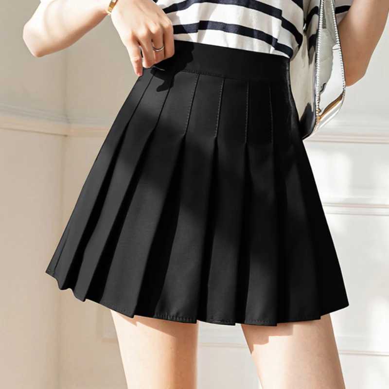 Pink Skirt Ladies 2025 Summer Clothes Womens High Waist Harajuku Korean Style Black Mini Pleated Skirt For School Girl Uniform R250728