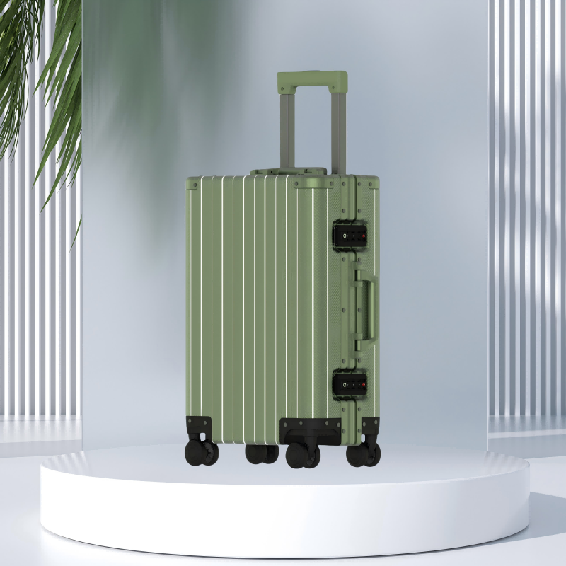 New all aluminum luggage with 20 inch boarding case and men's and women's luggage with thickened all metal swivel wheels for travel