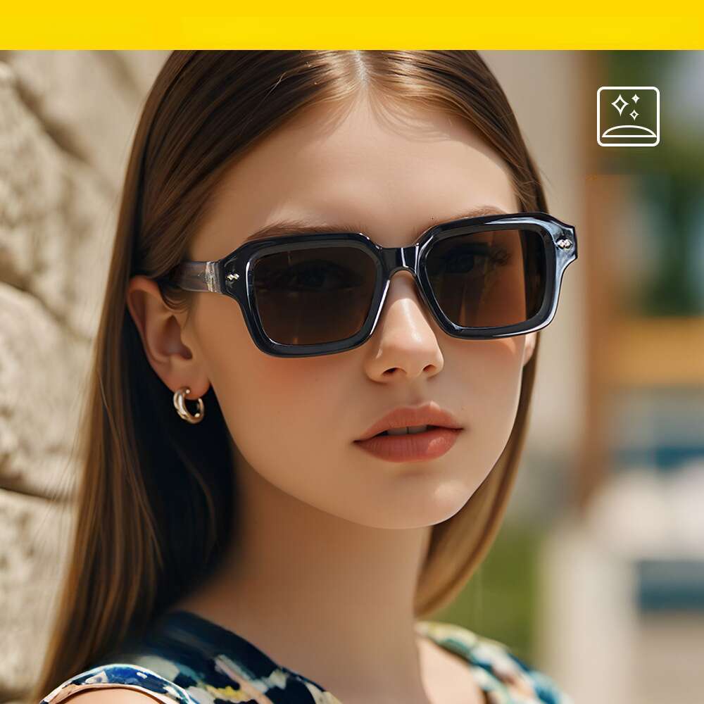 DHcollections Retro Square Polarized Sunglasses - UV400 Protection, TR+Metal Frame, Vintage Style for Men/Women (6 Color Options)