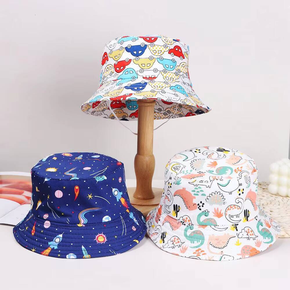 1PC Children Fisherman Sunshade Hats Graffiti Headwear Fruit Animal Basin Boy Girl Baby Panama Cap Kids Decorate Hat ddmyshoesvip