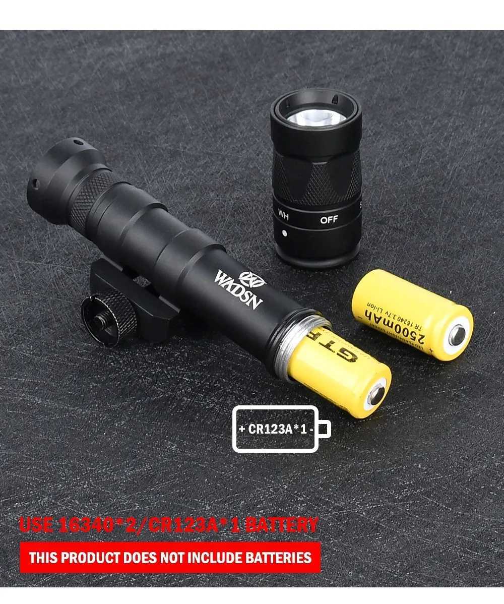 WADSN Tactical Metal M300 M300W Strobe Flashlight M600 M600W Scout Light Airsoft Hunting Weapon Light Fit 20mm Picatinny Rail R250728