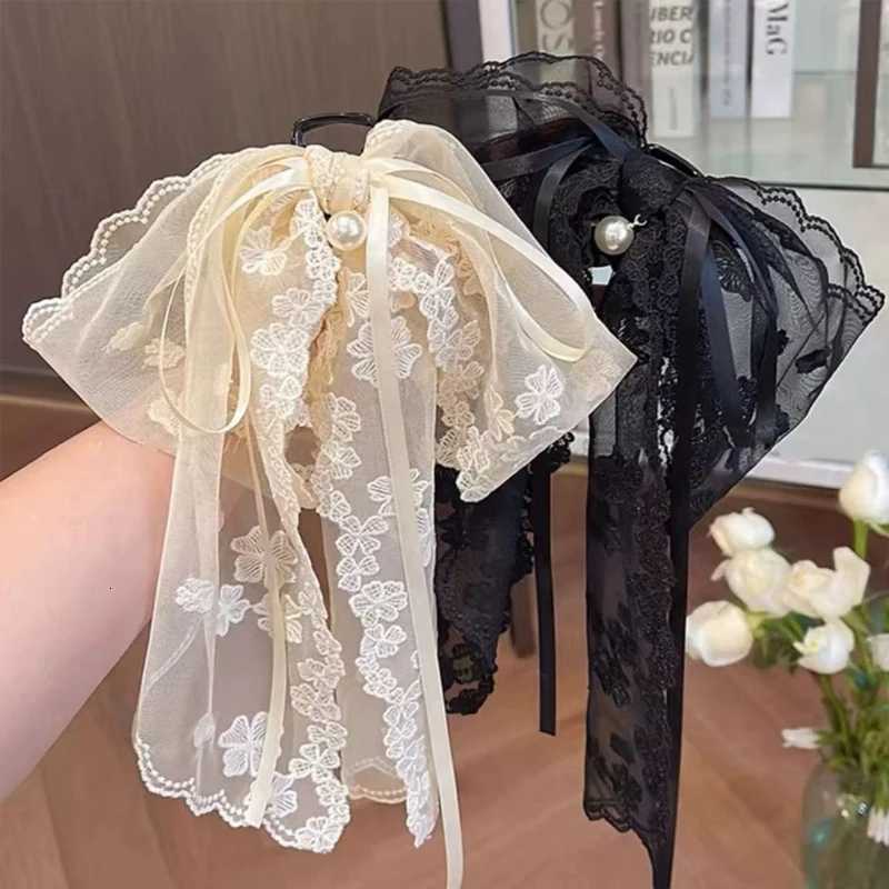 1pc Korean Ribbon Lace Bow Half-Up Hairstyle Hair Claw Gentle and Elegant Korean Style Hair Clip Versatile Ponytail Hair Clip Z250729