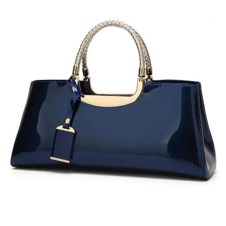 Fashionable European And American Style Patent Leather Handbag Women's Single Shoulder Wedding New Bride Bag Banquet Ba