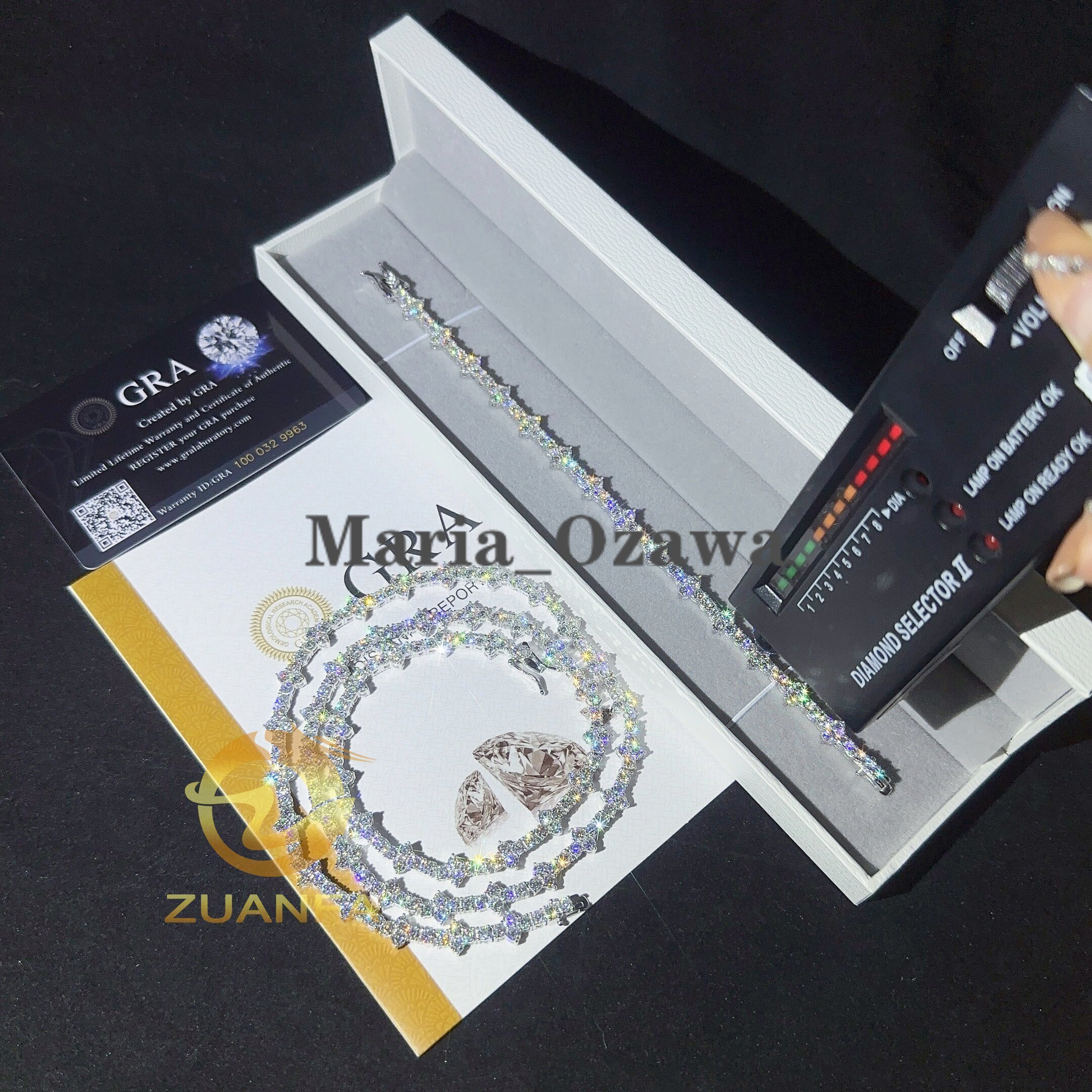 New Trendy Fashion Jewelry 3.0mm Mini Cross Moissanite Tennis Chain With GRA Certificate Hip Hop Tennis Necklace Bracelet