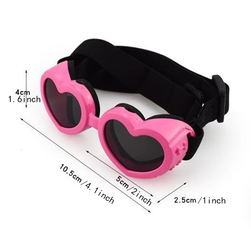 HeartShaped Adjustable Dog Goggles UV Protection Sunglasses for Small Medium Windproof Motorcycle Glasses 250729