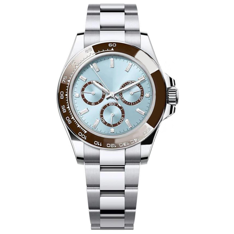 watch Luxury men's automatic mechanical watch design 41mm watch fashion 904L all stainless steel strap light blue classic swimming night light blue treasure watches