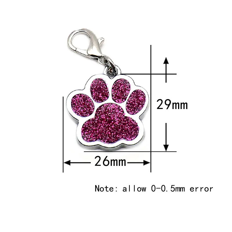 Wholesale 100 Pcs Paw ID Dog Tag Pendants Pet Dog Accessories Dog ID Tags Puppy Pet Card Pet Collar Pendant For Pet Dog Supplies 250729