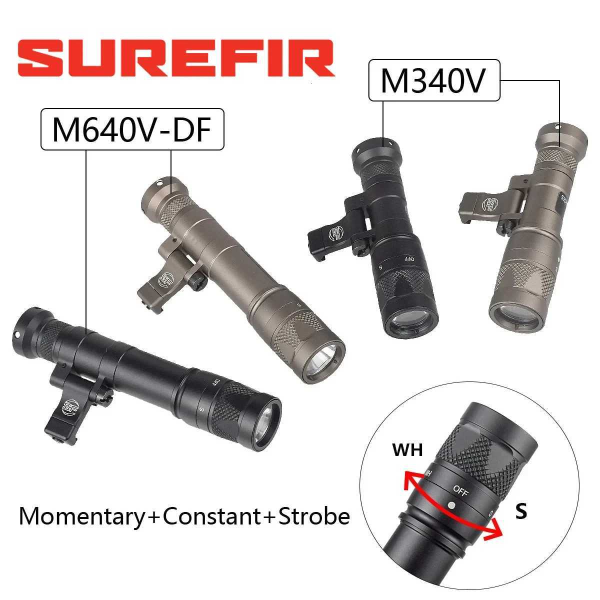 M600 M340 DF M640 SF Flashlight M340V Airsoft LED Scout Light M-LOK 20mm Picatinny Rail Mount Outdoor Hunting Gun Torch R250728