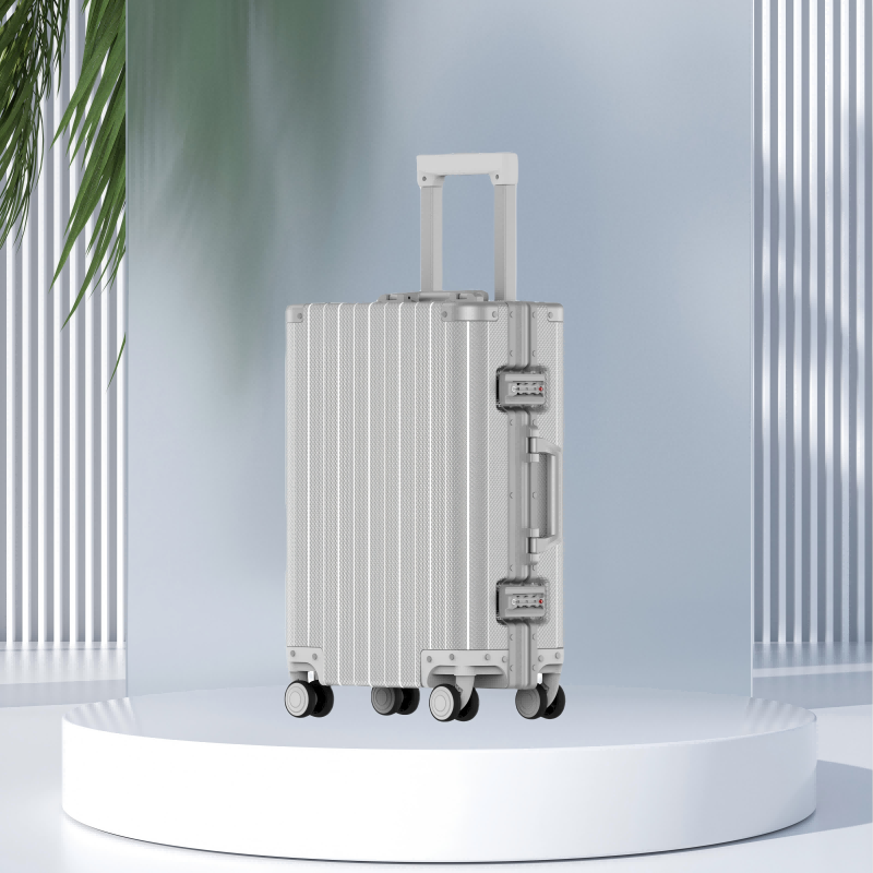 New all aluminum luggage with 20 inch boarding case and men's and women's luggage with thickened all metal swivel wheels for travel