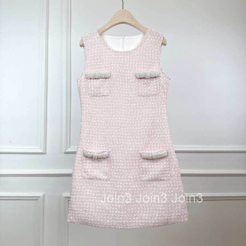 Spring Summer New Socialite Style Tassel Slim Fit Flattering High Waist Sleeveless Tank Dress Short Skirt for Women