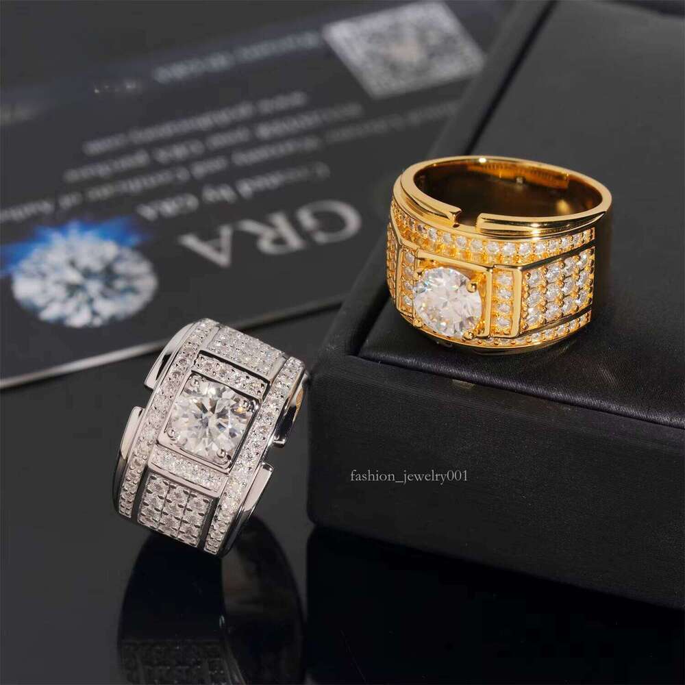 Ready to Ship Iced Out Men's Sier Lab Silicone Hip Hop Ring Pass