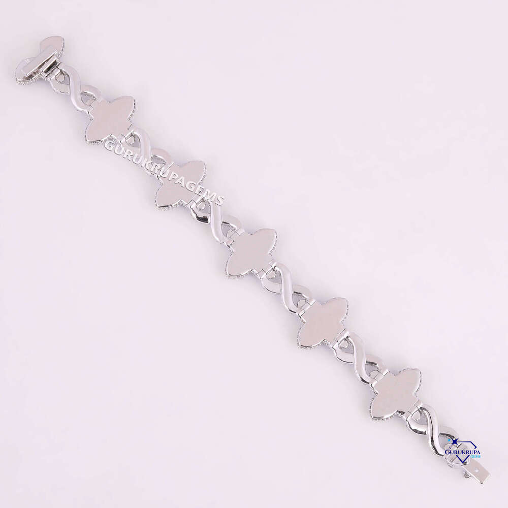Fancy Shape Hip Hop Color Dia Sier Flower Iced Out Moissanite Infinity Link Bracelet fashion bracelets