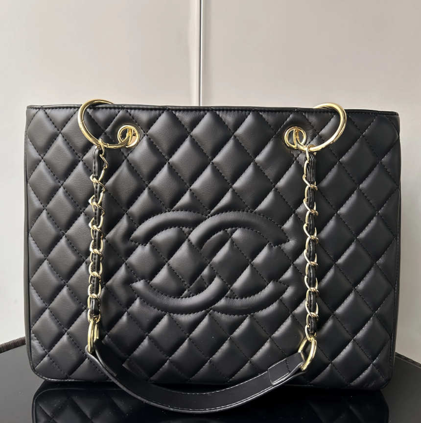 10A Luxury GST Bag Top grade Caviar Cow Leather Classic Quilted Plaid Metal Chain Shoulder Bag Designer Women's Shopping Bag Vintage Underarm HandbagTote Bag