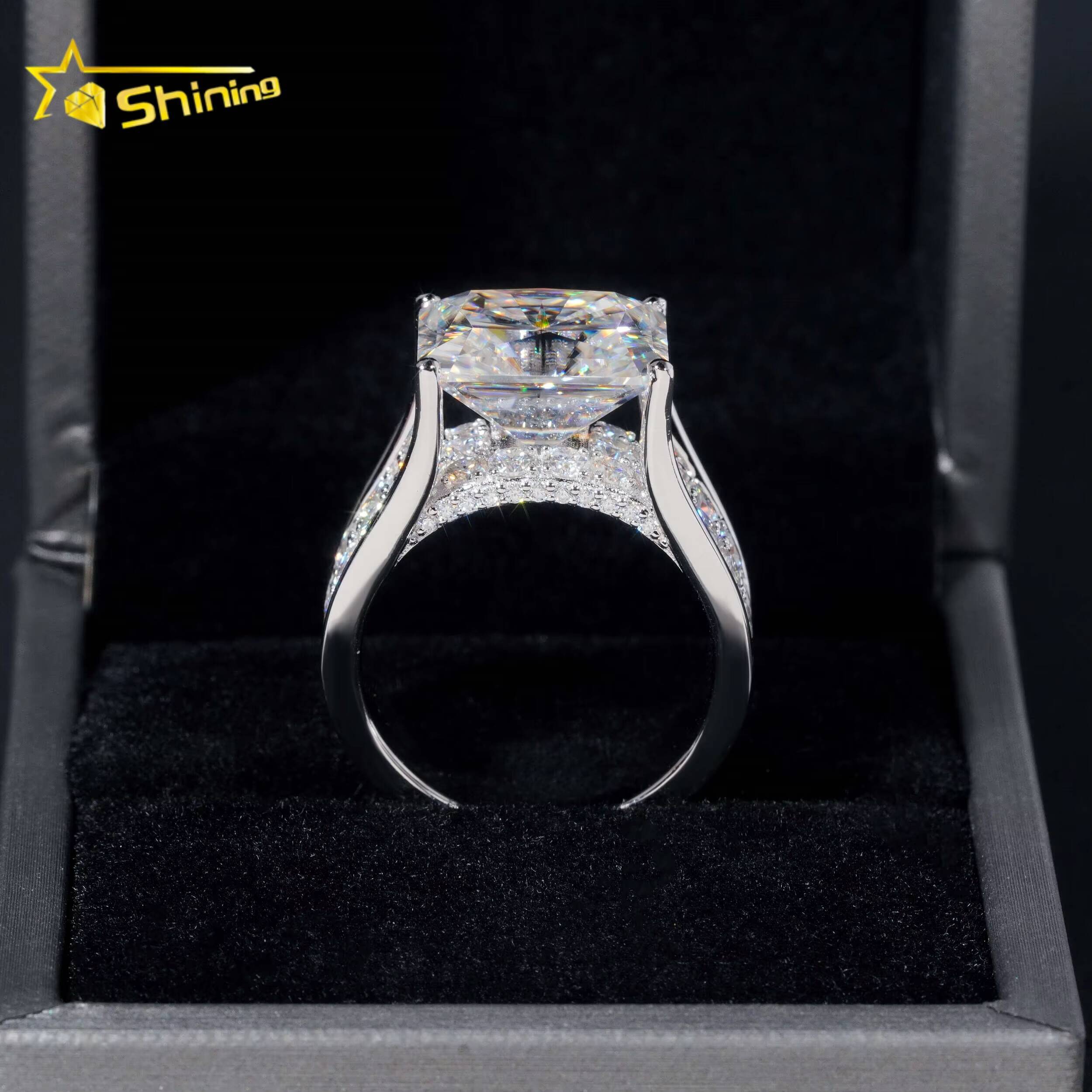 Fashion Jewelry Iced Out Luxury VVS Moissanite 925 Sterling Silver Custom Hip Hop Ring