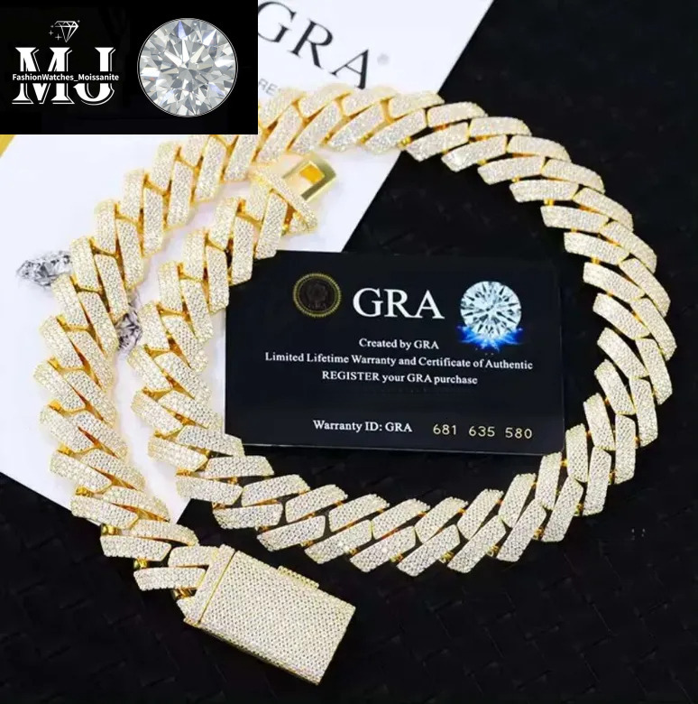 Customized DIY Name Letter Pendant 20mm Cuban k Chain Necklace Sterg Sier Moissanite Baguette Dia Pendent For Men