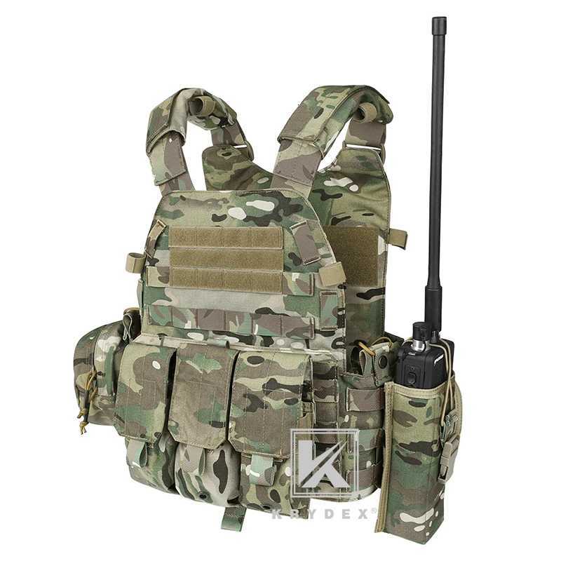 KRYDEX LBT-6094A Tactical Modular Vest Triple Mag/Radio/Dump Pouch Airsoft Hunting Battle Plate Carrier MOLLE Vest Camo MC Z250728