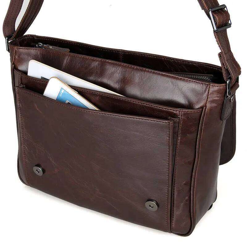 OLOEY Fashion Genuine Leather Shoulder Men leather Messenger men Crossbody bag Sling male Leisure Bag Casual Coffee New M184