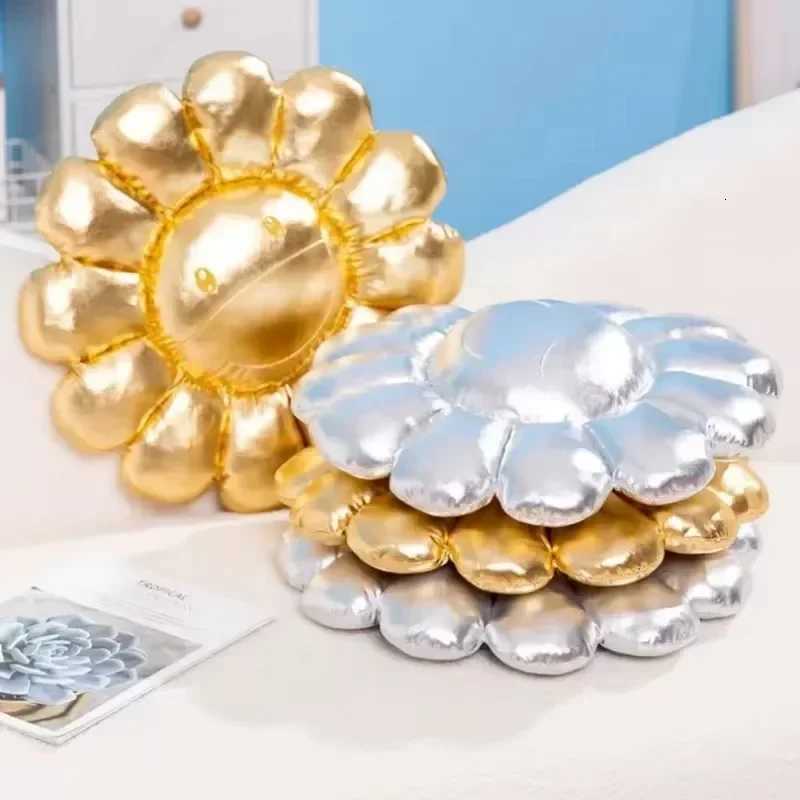 esthetic Flower Plush Cushion Cute Cartoon Rainbow Flower Stuffed Pillow Sofa Decorative Cushion Office Rest Back Cushion Decor Z250729