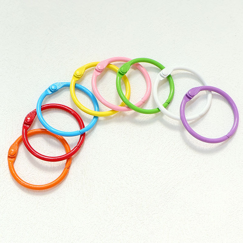 30MM color baking varnish spring ring keychain cell phone chain jewelry accessories open spring buckle book ring connection card ring