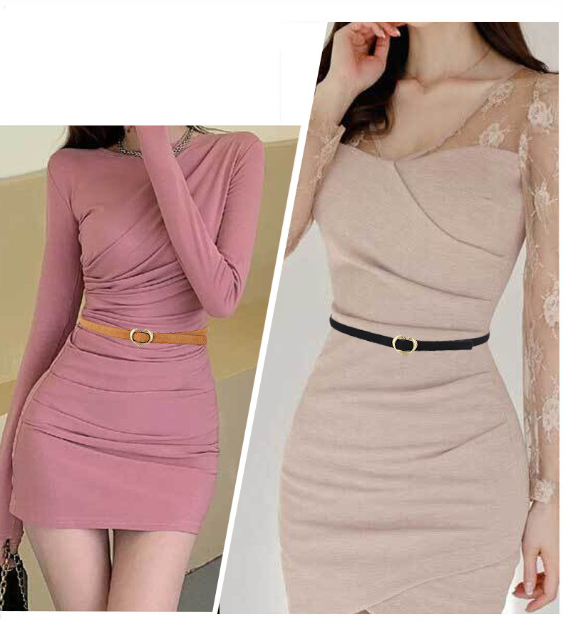 Designer Belt Cowhide Belts Woman Leather Belts Slim Belt Strap Luxury Women's Chain Belt Buckle Fashion Smooth Buckle Belt With Strap A123