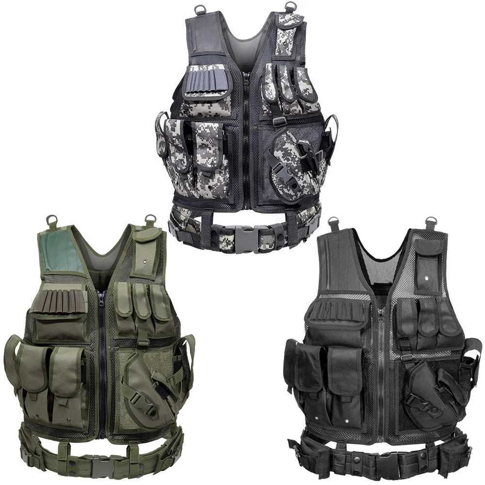 Multi-Functional Wear-resistant Tactical Vest Adjustable Outdoor Training Clothes Multi Pockets Equipment Protective Waistcoat Z250728