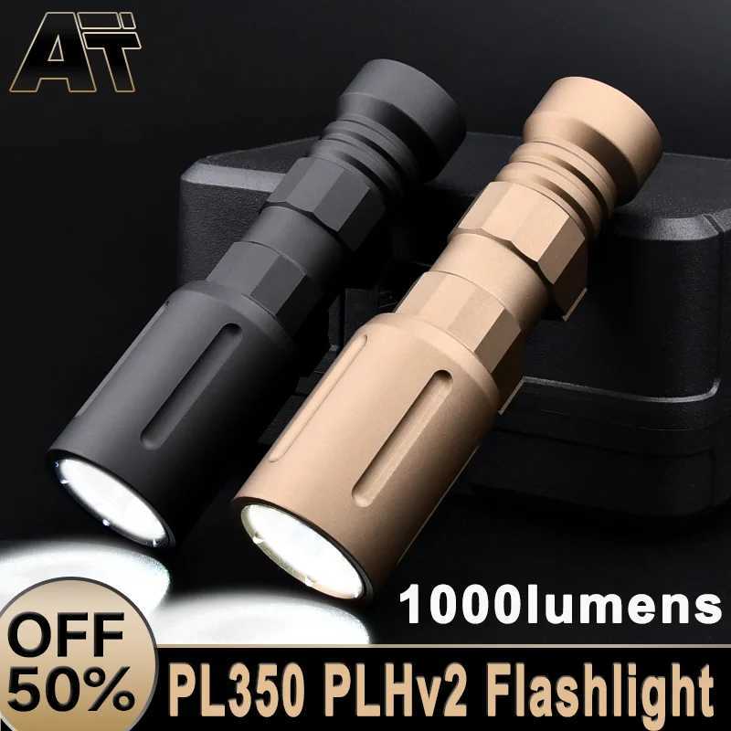 WADSN Tactical PLHv2 Flashlight 1000 Lumens LED Hunting Scout Light Metal PLH-v2 Tactical Spotlight With Constant Switch Fits 20MM R250728