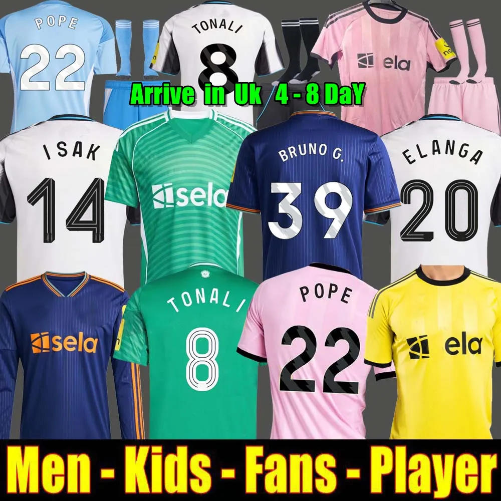 25 26 TONALI NEWCASTLSs E soccer jerseys BLACK Kids 2025 2026 BARNES BRUNO G. Gordon ISAK Football Shirt Home Away Botman fans WINNERS CARABAO CUP FINAL BURN 888