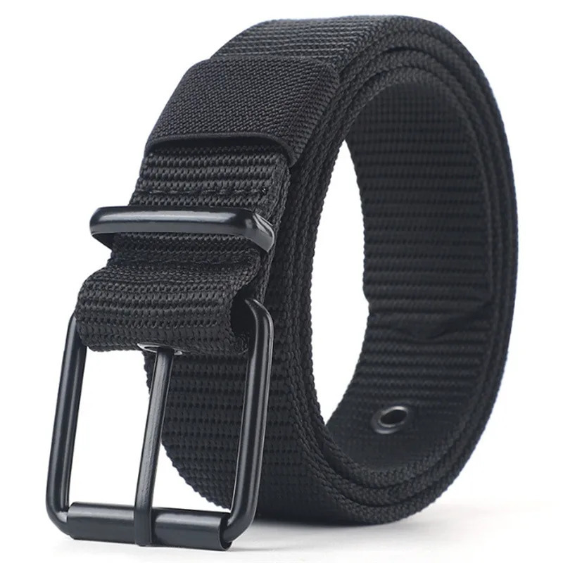 110130cm Black Canvas Mens Belt Pin Buckle Leather Womens Trendy With Jeans For Men Women Outdoor Sports 250716