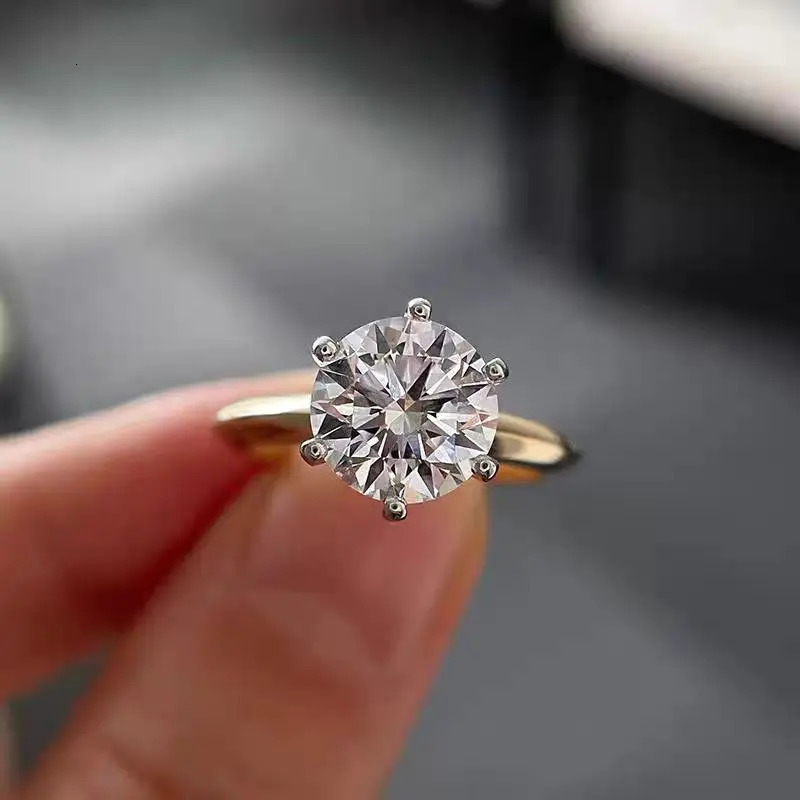 2-8CT Ring VVS1 Lab Diamond Solitaire Ring for Women Engagement Promise Wedding Band Jewelry 250729