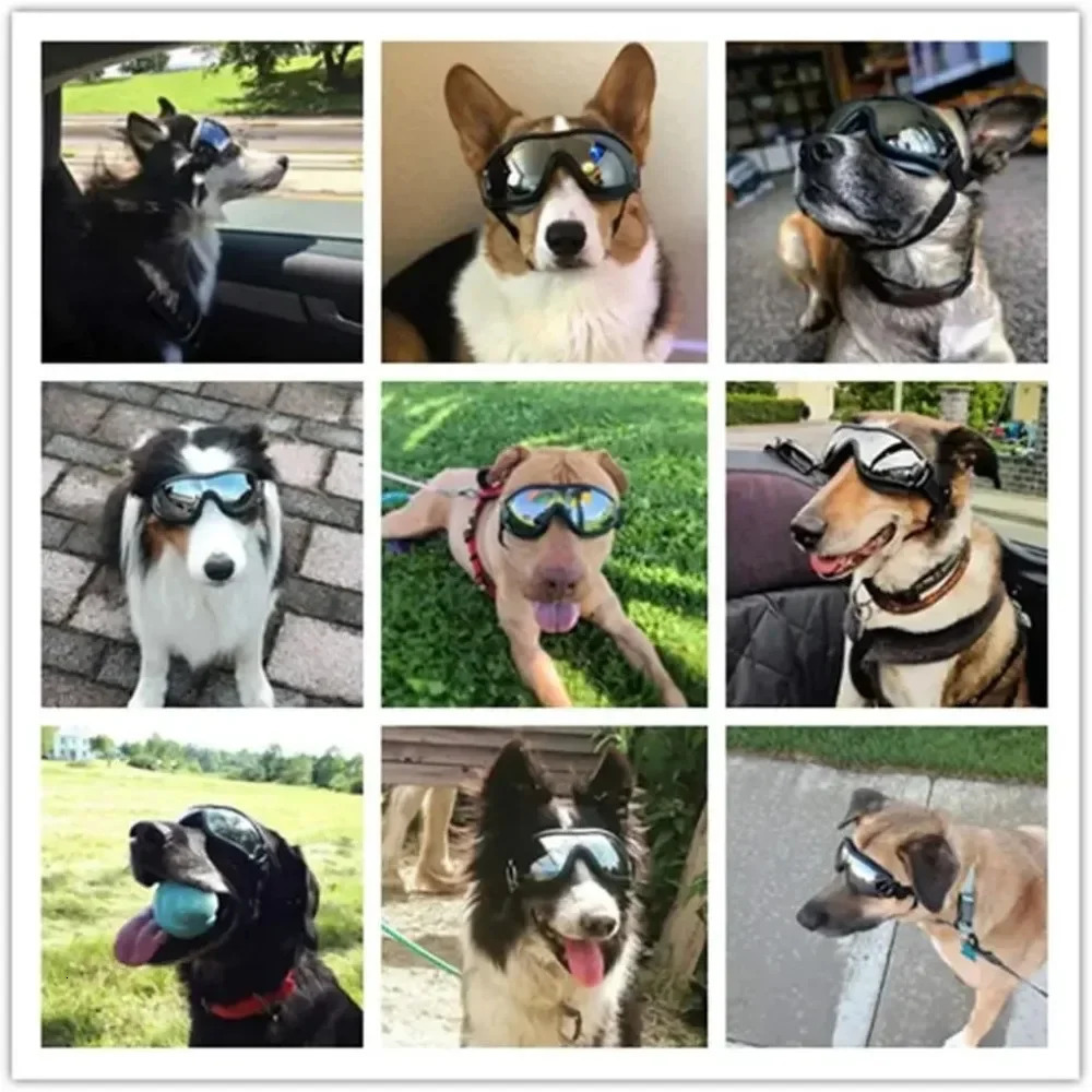 Adjustable Dog Goggles Cute Sunglasses AntiUV Sun Glasses Eye Protection Black Dogs Windbreak Eyeglasses Pet Supplies 250729