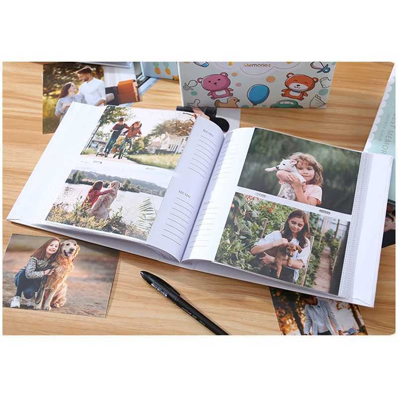6-inch Photo Album Writable Collection of Children Baby Growth Photos 200pcs High-capacity Hard Shell Paper Interleaf Albums Z250729