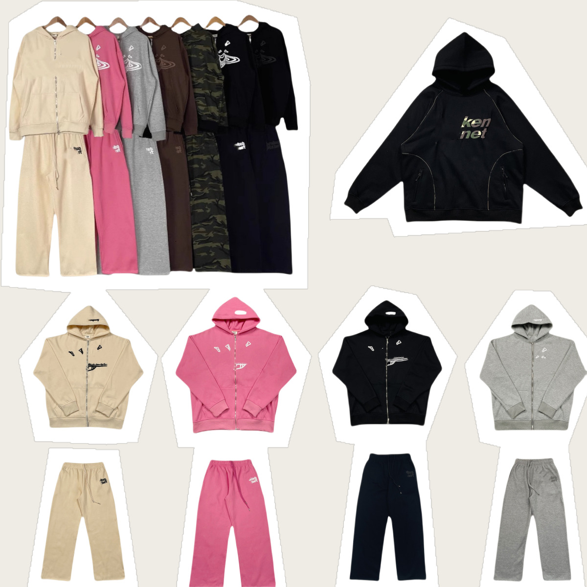 10A Fashion Trend Designer brokens Loose Casual Fleece Sweatshirt Set Casual Sports Fashion Couples Outfit Tidal Foam Print planets Hoodie 082 2c1