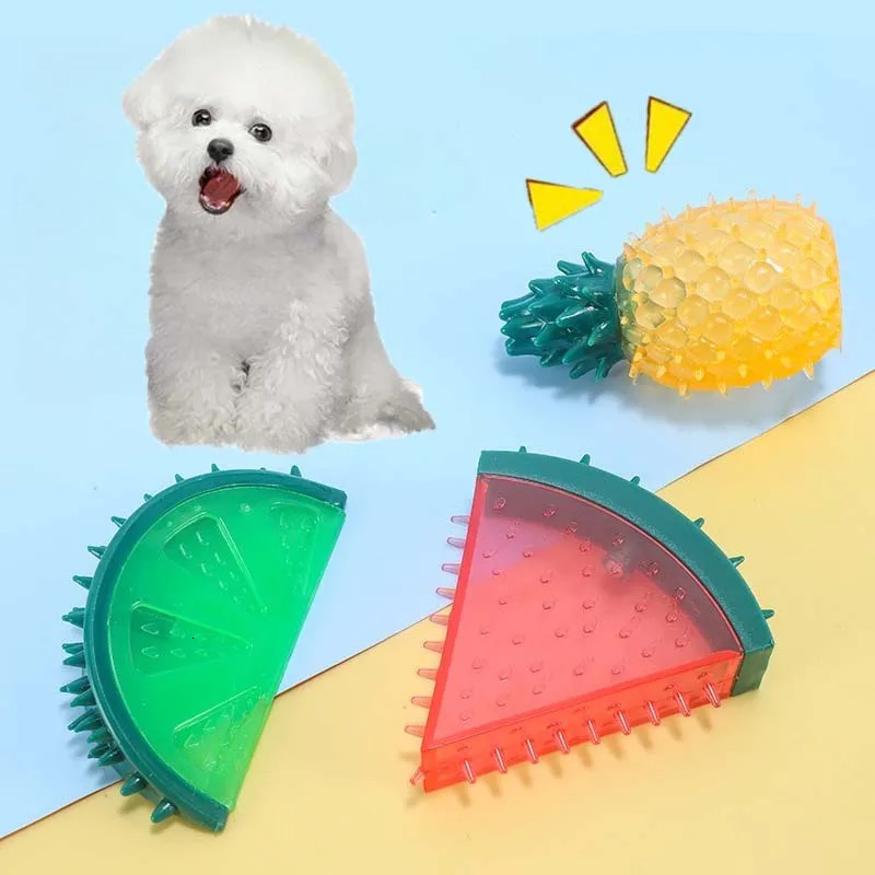 Dog Chew Toy Fruit Squeaky Teeth Cleaning Puppy Summer Biteresistant Interactive Supplies 250729