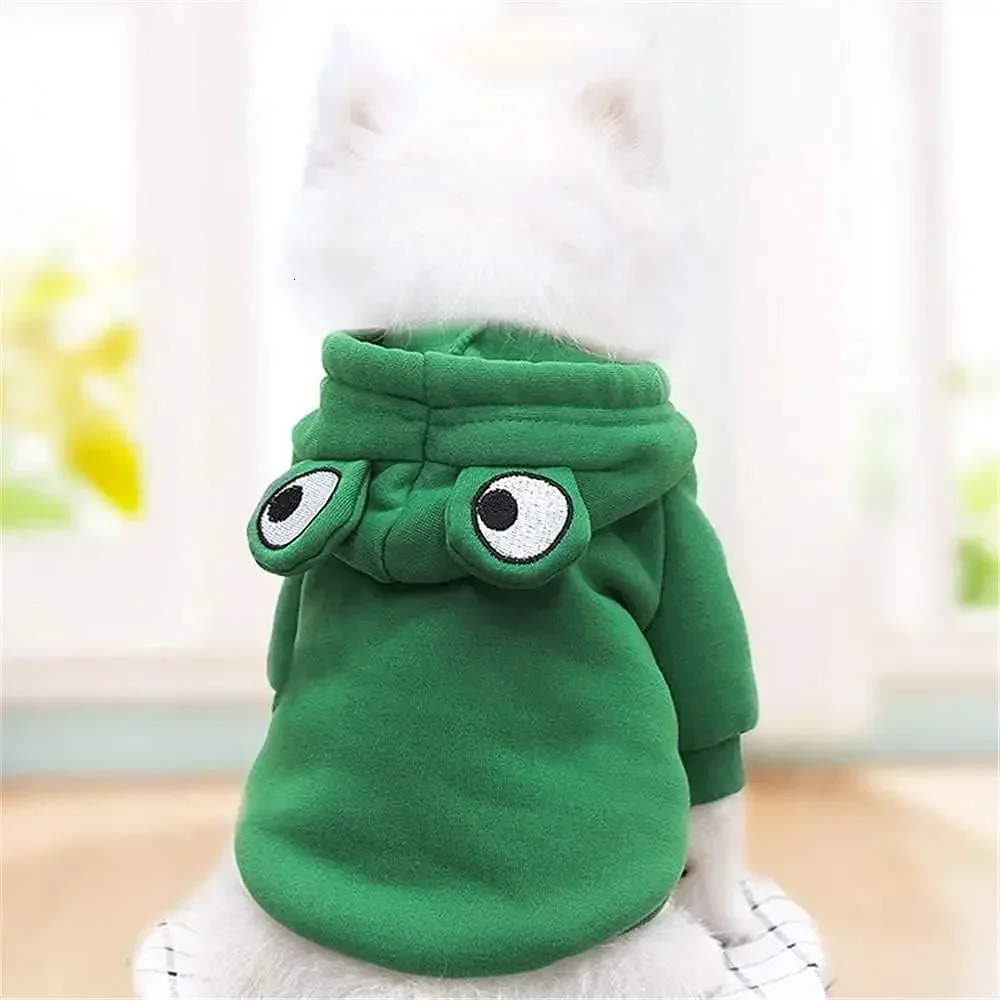 100% Cotton Dog Clothes Hoodie Frog Shaped Coats Halloween 250729