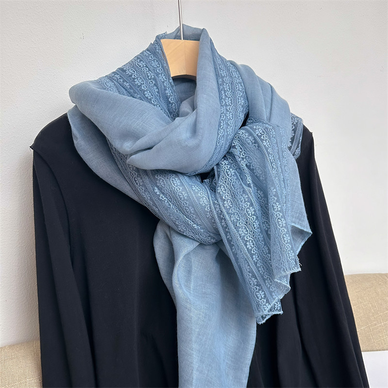 K1513 Spring and Autumn Silk Scarf Women Korean Style Artistic Gauze Scarf Sunscreen Summer All-match Small Square Towel Solid Color Chiffon Scarf Squ