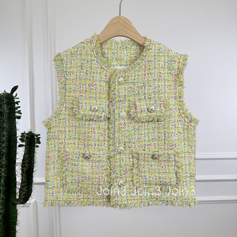 2025 Spring Summer Autumn Womens Fashion New Style Elegant Small Fragrance Style Vest Slimming Short Vest Top