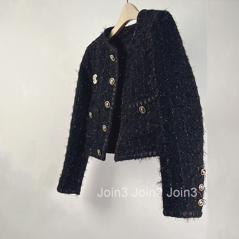 Spring and Autumn New French Style Slim Fit Tweed Jacket for Women Elegant Slimming Woven Tweed
