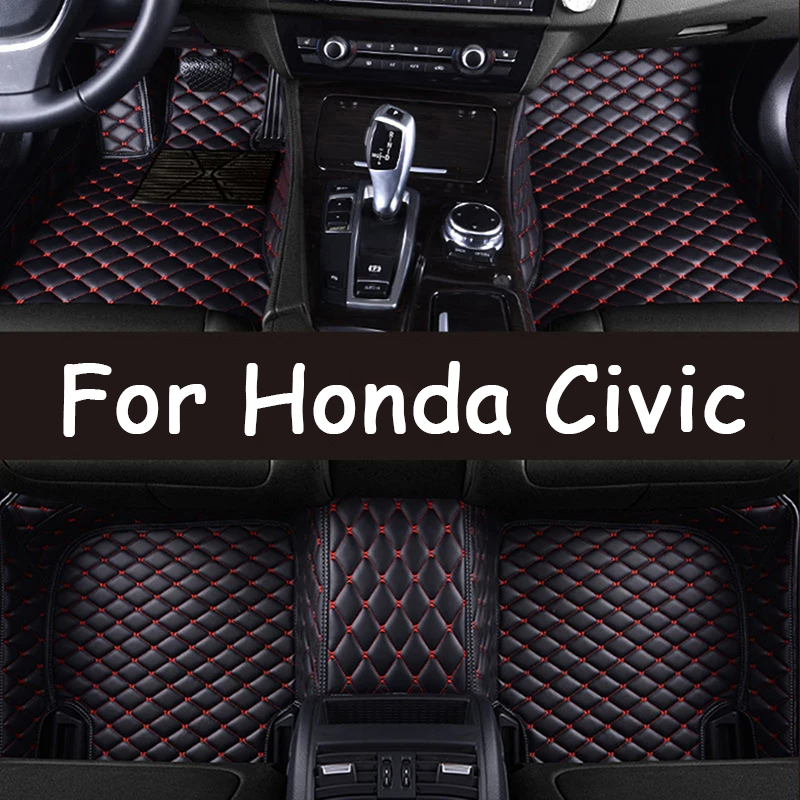 Car Floor Mats For Honda Civic 8th Gen FA FD 2006 to 2011 2007 2008 2009 Rugs Panel Footpads Carpet Cover Pad Foot Pads Accessories