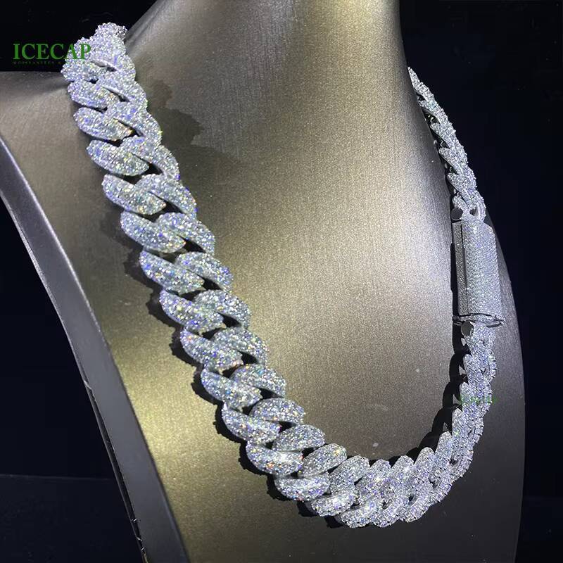 Elegant White Gold Finish with Real Diamonds Accentuated by Sparkling CZs - Thick Woven Cuban Bracelet Design