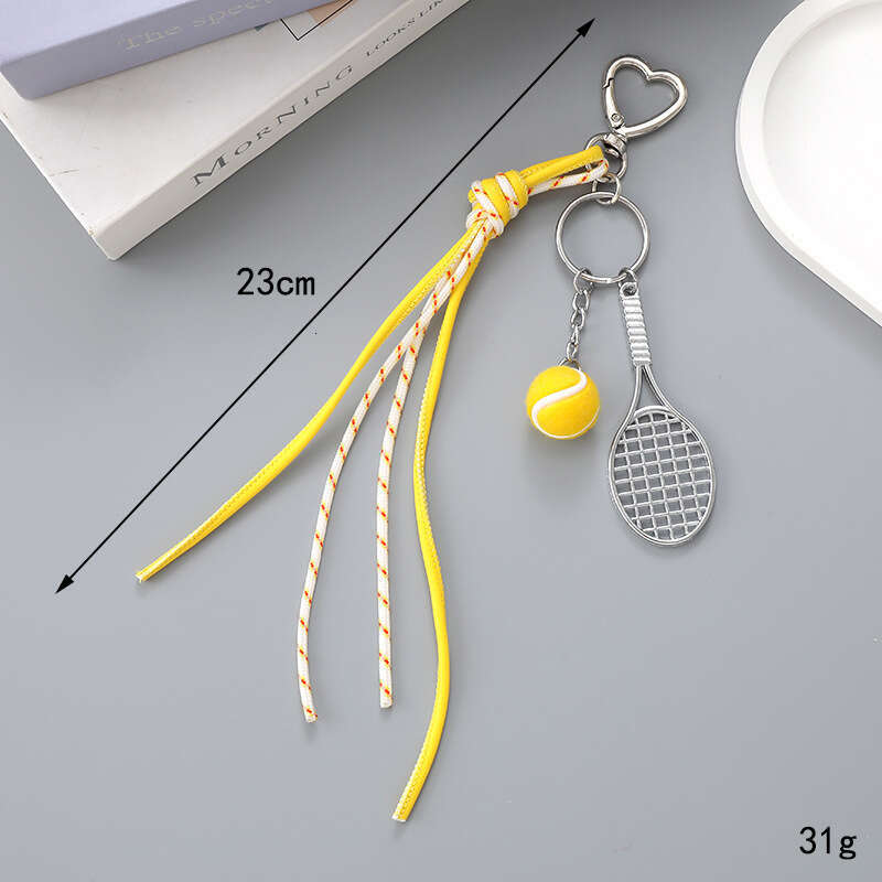 New Miu Series Bag Tennis Leather Rope Keychain Pendant DIY Phone Charm Accessories Ornaments