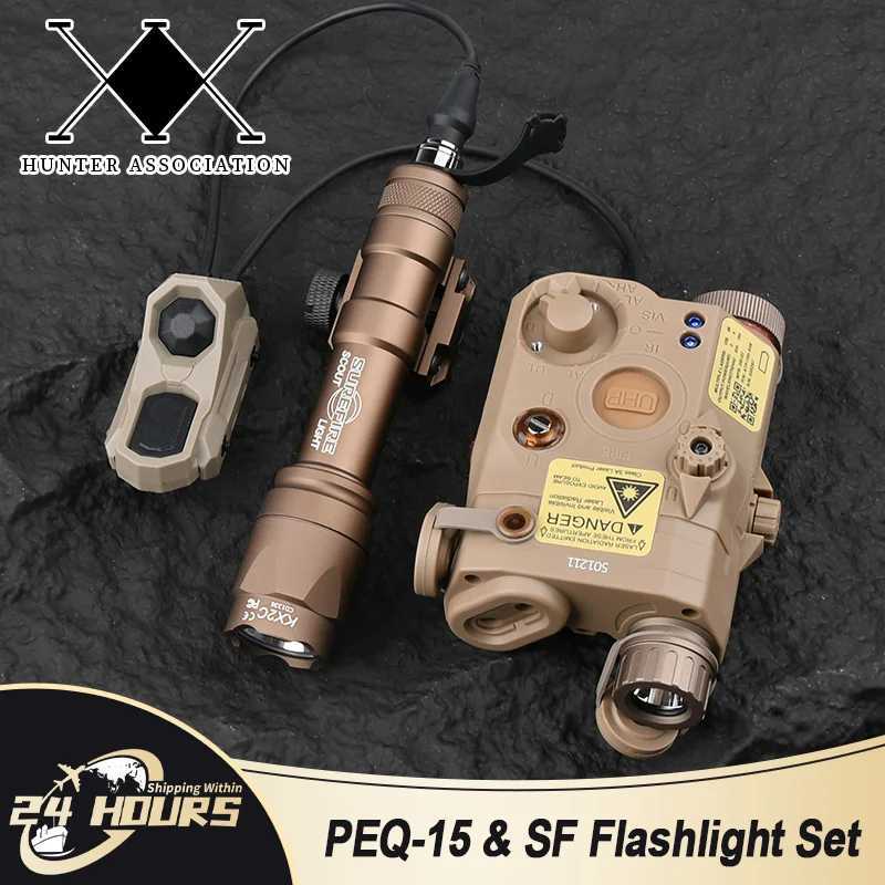 Vadsn Tactical Peq 15 Red/Green/Blue Laser SF M300A/M600C Flashlight Axon Remote Sitch Set Ir Fill Light for Airsoft Hunting R250728