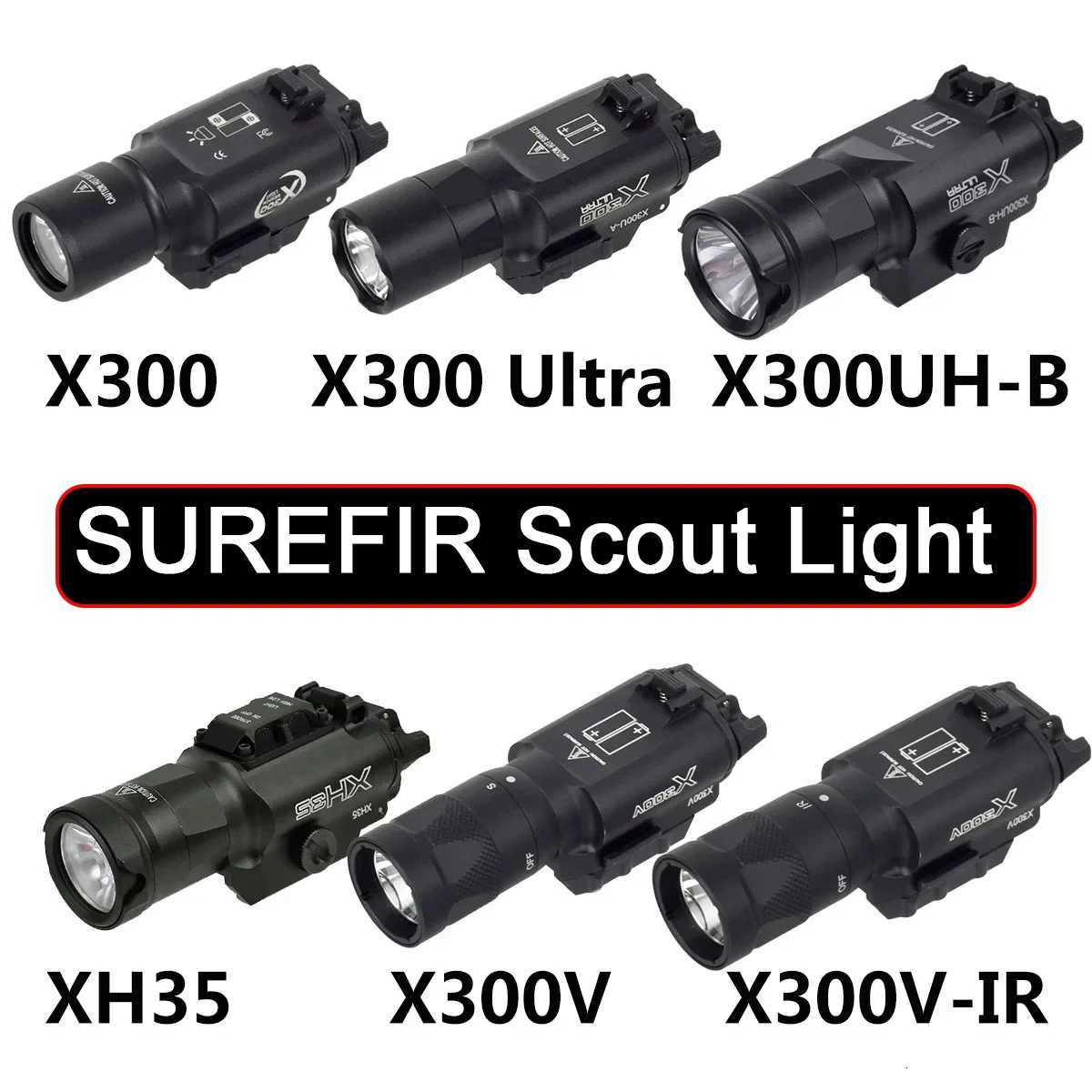 X300 Ultra X300UH-B X300V X300V-IR XH35 XH15 Tactical Scout Light Airsoft Handgun Rifle Weapon Flashlight Hunting Torch R250728