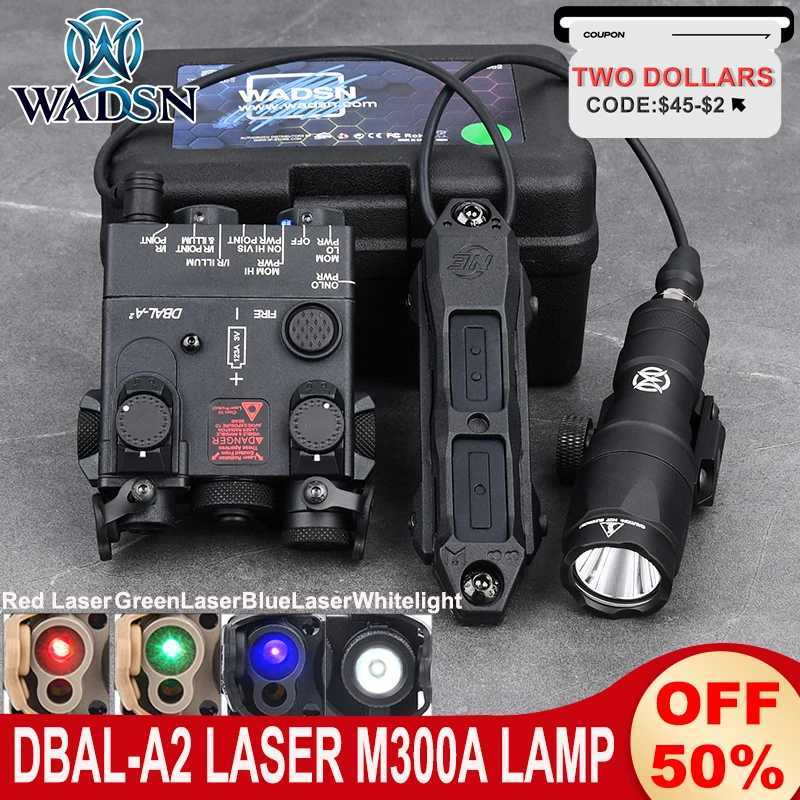 VadSn DBAL-A2 Red Green Blue Dot Laser M300A Hunting Scout Light Set DBAL A2 Tactical White LED Flashlight Pressure SwitchXJ250728