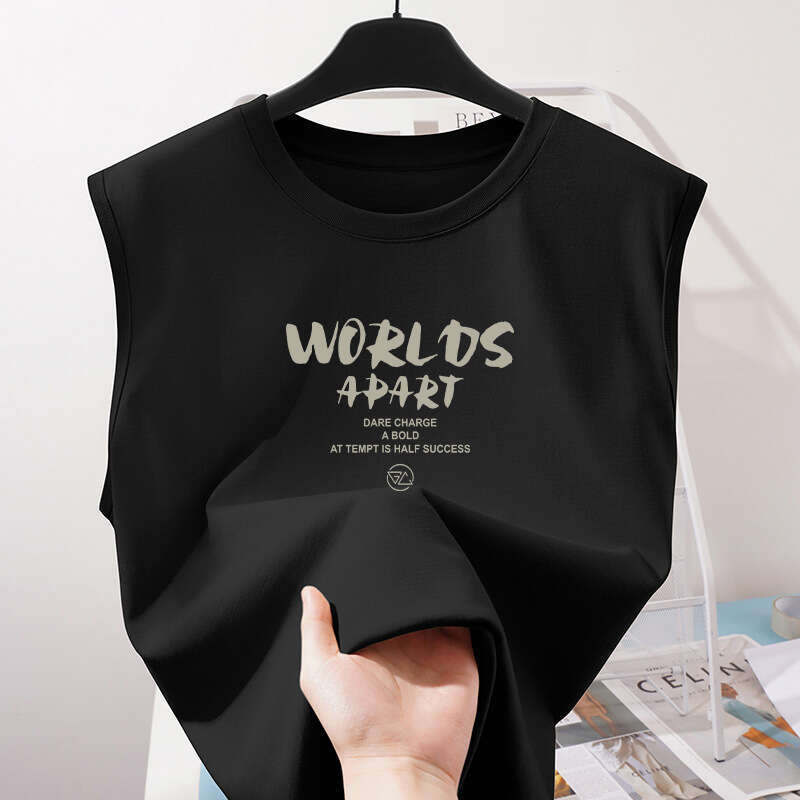 Designer T Shirt 200G Pure Cotton Vest T-Shirt For Men, Summer New Loose American Style Plus Size For Big And Tall Men, Spring Base Layer T-Shirt Grap