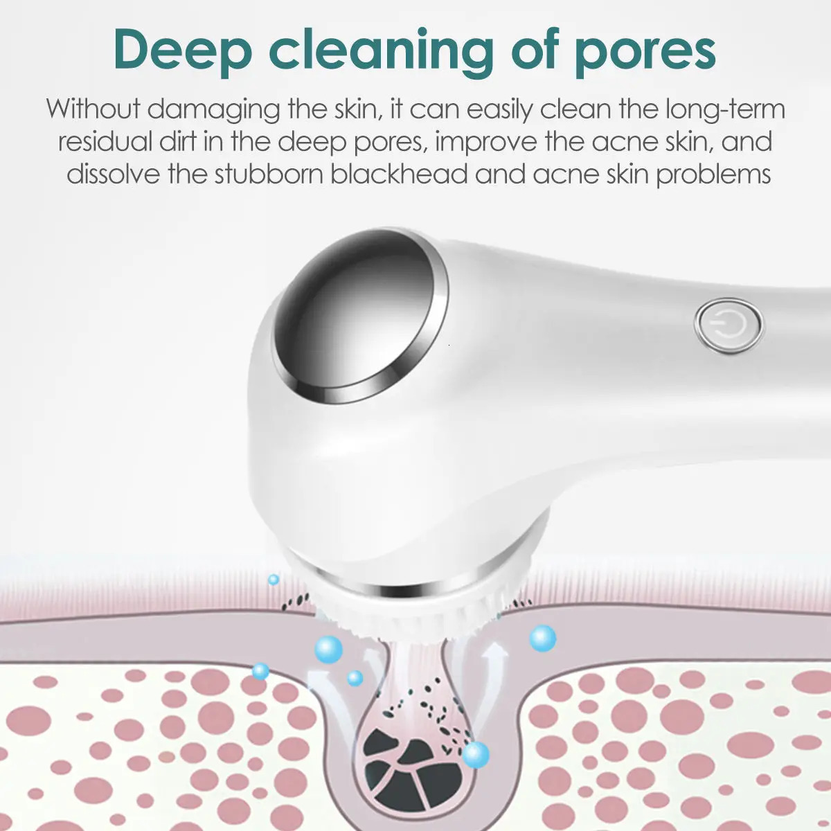 Face Scrubber Sonic Facial Cleansing Brush with 5 Interchangeable Brush Head IPX7 Waterproof Wireless Rechargeable for Massaging 250726