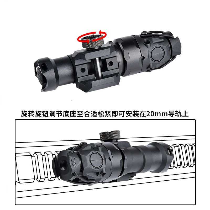 Tactical Flashlight KIJI K1-10 ° Scout Light Outdoor Airsoft Hunting Spotlight Offset Mount Base Wadsn Fits Mlok Keymod 20MM Rail XJ250728