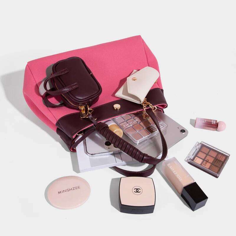 Women's Bags Designer Women's Bags Designer Fashion Canvas Composite Tote Bags Fo Women Designe Handbag Puses New In Rivet Pockets Combinati